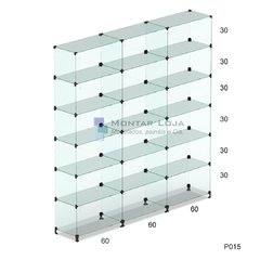 Prateleira de vidro modulado 180cm - P015