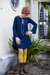 Vestido Ninfa - Acordonado en azul - tienda online