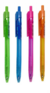 DELI Boligrafo retractil 0.7mm Cuerpo fluo tinta azul