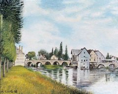 Replica - El puente y los Molinos de Moret - A. Sisley - 40 x 50