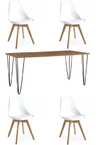 Juego De Comedor Nordico - Tulip - Mesa 120 X 80 + 4 Sillas