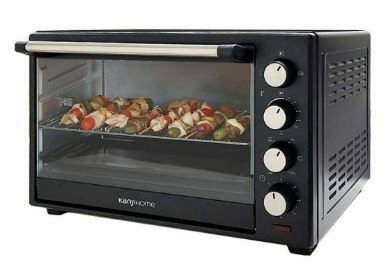 Horno multifunción 40 L, asador de 1600 W, función de aire circulante,  temporizador de 60 minutos Puerta de vidrio doble superior e inferior calor