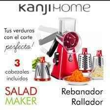 Salad Maker Kanji Rebanador y Rallador de Verduras Frutas 3 en 1 Roja - TPC Tecnologia para Chicos