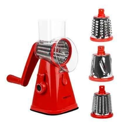 Salad Maker Kanji Rebanador y Rallador de Verduras Frutas 3 en 1 Roja