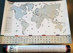 Omni Maps Mundi Mapa para raspar Incluye púa para raspar fácil
