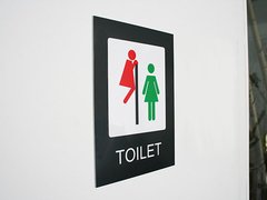 Cartel "Toilet Mujer Mirona Gay"