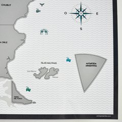 Mapa para raspar Omni Maps Argentina Incluye Púa para raspar fácil - Omnipresentes - Regalos Creativos