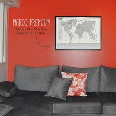 Marco Premium 70 cm x 50 cm + mapamundi Omni Maps Mundi Para Raspar