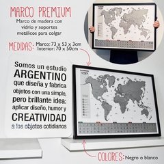 Marco Premium 70 cm x 50 cm + mapamundi Omni Maps Mundi Para Raspar - comprar online