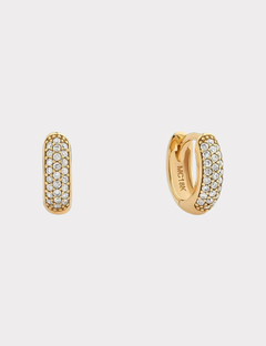 Brinco Argola com Diamante em Ouro Amarelo 18k