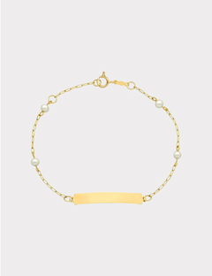 Pulseira infantil com pérolas Ouro 18k