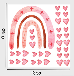 ARCOIRIS CORAZONES ROSAS 50 cm x 50 cm - comprar online