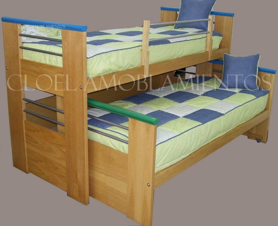 CAMA NIDO CON ESCRITORIO +escalera+baranda- con cajón inferior LINEA LACA  PREMIUM. FABRICACION PROPIA