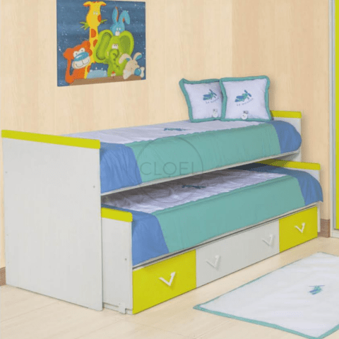 CAMA NIDO CON ESCRITORIO +escalera+baranda- con cajón inferior LINEA LACA  PREMIUM. FABRICACION PROPIA