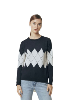 sweater cuello redondo con rombos - comprar online