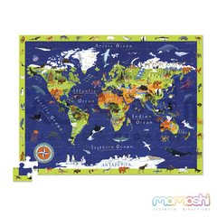 Puzzle x200 Mapa Mundial y Animales - comprar online