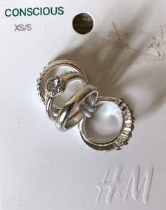 Talle: XS H&M set de 7 anillos - comprar online
