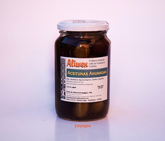 Mix de Aceitunas Verdes & Negras Ahumadas en Aceite de Oliva x 500 Gr.´´Aliwen´´ (Frasco de Vidrio)