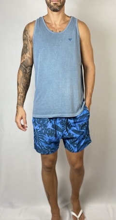 SHORT AZUL FOLHAS - loja online