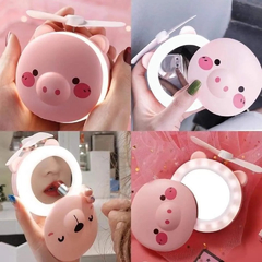 VENTILADOR CERDITO - con espejo y luz