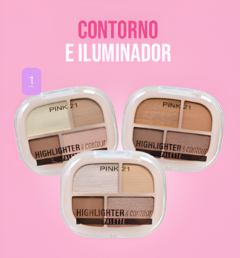 Paleta de Contorno e iluminador - Pink 21 - comprar online