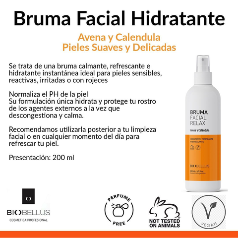 Bruma Hidratante con Hialurónico - Biobellus - Skincare La Plata