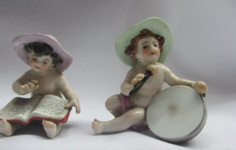 4 Figuras Niño De Porcelana Sxix Capodimonte Unicos De Museo - tienda online