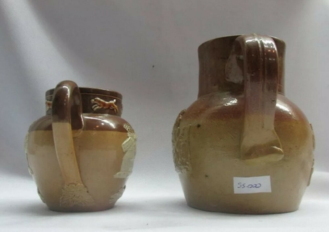 Dos Botellas Inglesas De Cerámica Royal Doulton Lambeth 1890 - Polo Antiguo - Antigüedades en Argentina