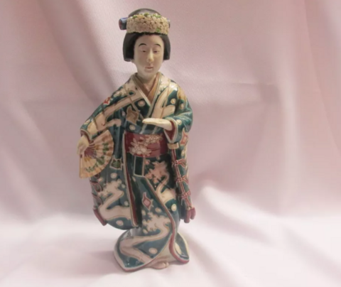 Geisha Japonesa Imari Sxix Mide 33 Cm Porcelana Fina Veala - Polo Antiguo - Antigüedades en Argentina
