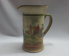 Antique 19th century Royal Doulton English countryside porcelain jug sealed c1900