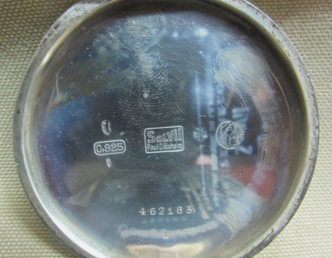 interesante reloj de bolsillo antiguo paul ditishiem solviv gris plata 925 único - comprar online
