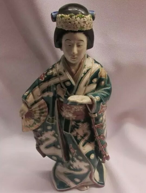 Figura De Porcelana Antigua Japonesa Geisha