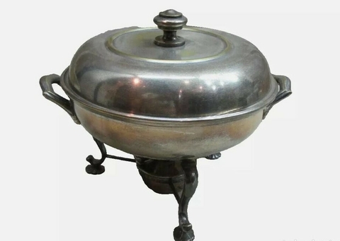 Antiguo Toledo Tureen Diseño con Estampillas Con Plateado