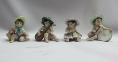 4 Figuras Niño De Porcelana Sxix Capodimonte Unicos De Museo