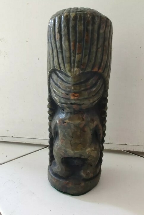 Antiguo Tiki Totem Dios Kane Jade Piedra Volcanica Hawai en internet