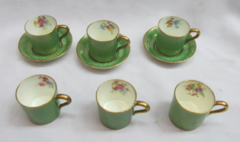 Juego De Cafe Paragon De Porcelana De 6 Tazas Y 3 Platos - Polo Antiguo - Antigüedades en Argentina