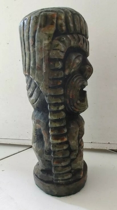 Antiguo Tiki Totem Dios Kane Jade Piedra Volcanica Hawai - Polo Antiguo - Antigüedades en Argentina