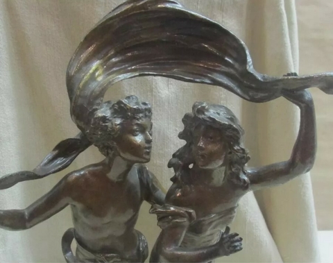 Pequeña Figura Bronce Escultura Emile Bruchon - Polo Antiguo - Antigüedades en Argentina