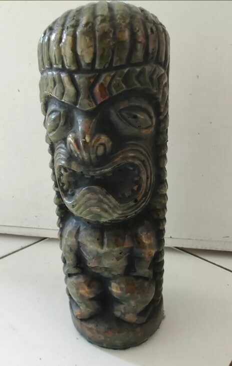 Antiguo Tiki Totem Dios Kane Jade Piedra Volcanica Hawai - tienda online