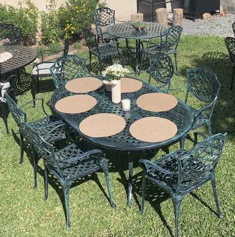 Juego De Jardin Chateaux Aluminio - Mesa Ovalada + 6 Sillas