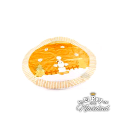 Cubre Pie de Arbol Dorado con Papa Noel Soft 1,20mts