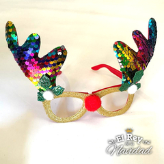 Anteojos Navideños Reno con lentejuelas mágicas - comprar online