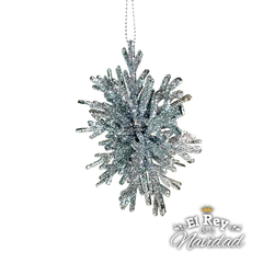Copo de nieve 3D Glitter Plata PREMIUM - comprar online