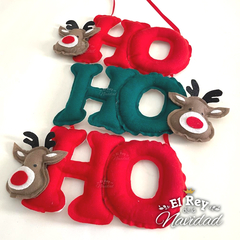 Colgante "Ho Ho Ho" con Renos en polar - comprar online
