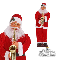 Papa Noel 1,80mts con Saxo musica y movimiento - comprar online