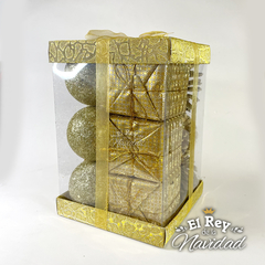 Set x 12 Adornos de 6cm en Paquete de Regalo Oro - comprar online