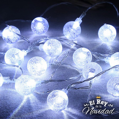 Guirnalda luces Bolitas Crystal led blanco frío 5mts - comprar online