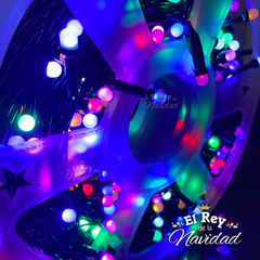 Rollo 50mts Luces Led Multicolor Cable Oscuro - El Rey de la Navidad