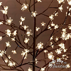 Arbol de Flor del Cerezo 1.80mts Luces Led Calidas Diseño Minimalista - El Rey de la Navidad