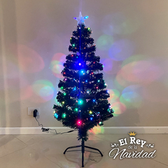 Arbol de Navidad 1,20mts Luminoso con Led y Fibra Optica RGB